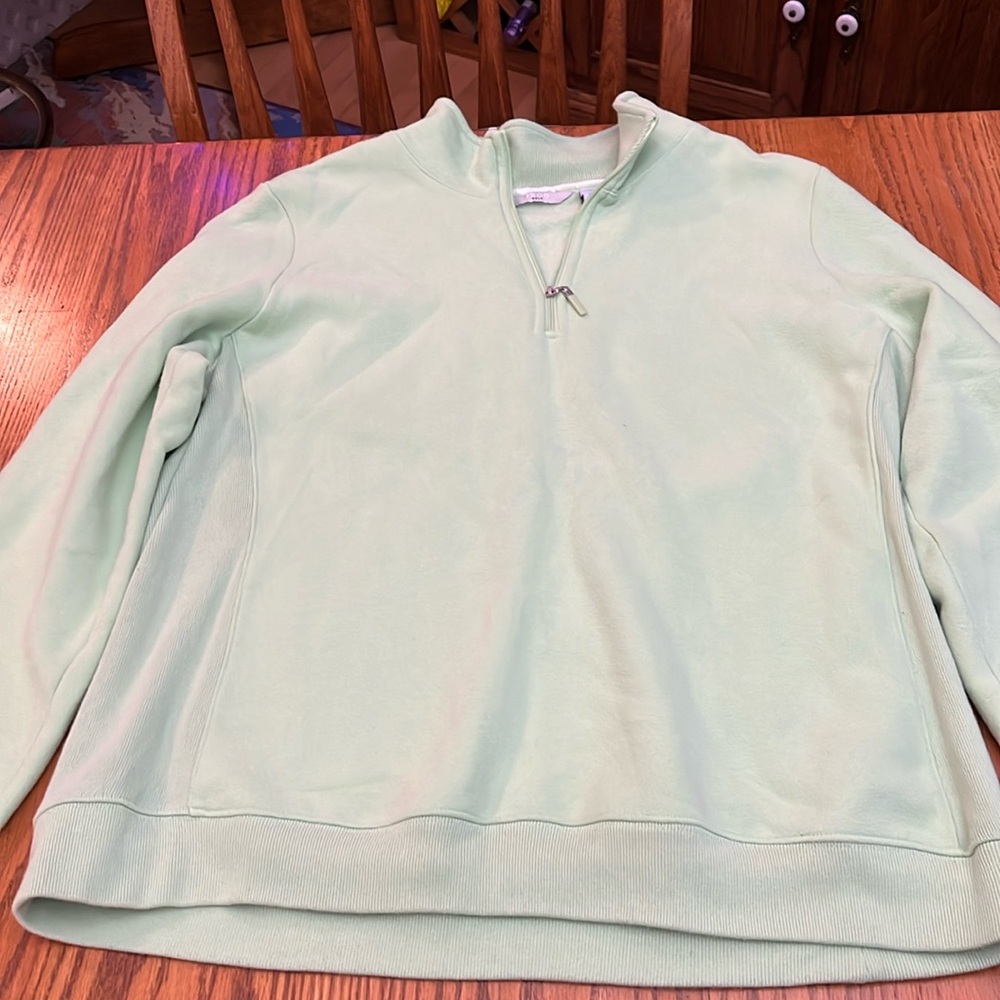 Lime Green Izod Pullover Fleece Lined Sweatshirt XL